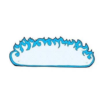 Comic cartoon spooky fire border Stock Illustration