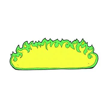 Comic cartoon spooky fire border Stock Illustration