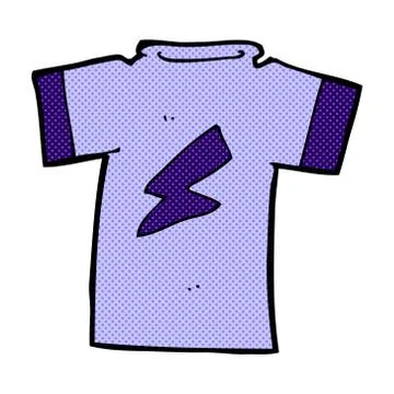 Comic cartoon t shirt with lightning bolt Illustrazione stock