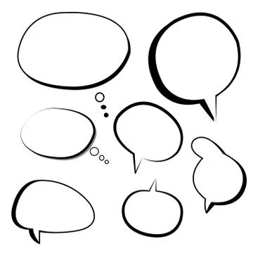 Comic cartoon text boxes with elements and green background Illustrazione stock