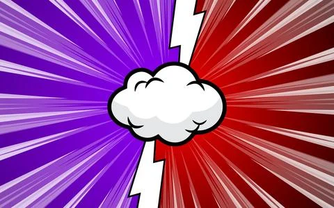 Comic cartoon versus background design. Stock Illustration
