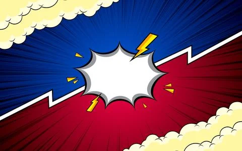 Comic cartoon versus background design. Stock Illustration
