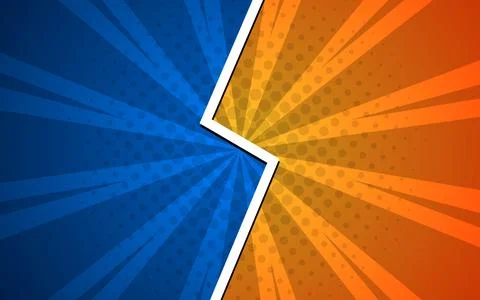 Comic cartoon versus background design. Illustrazione stock