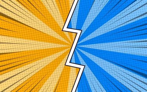 Comic cartoon versus background design. Stock Illustration