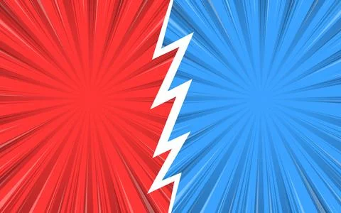 Comic cartoon versus background design. Stock Illustration