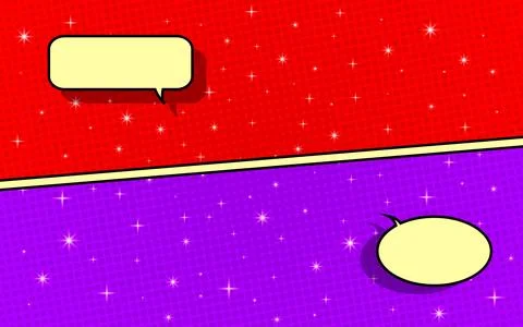 Comic cartoon versus fight background with two battle panels and speech bub.. Illustrazione stock