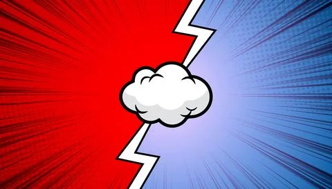 Comic cartoon versus with speech bubble background template. vector illustr.. 스톡 일러스트