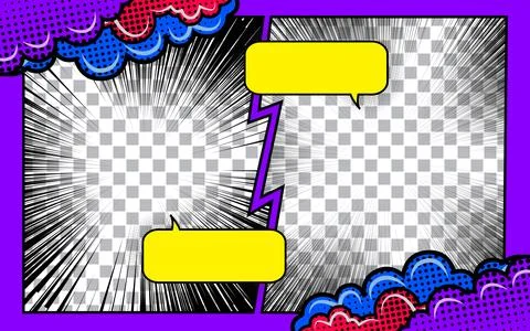 Comic cartoon versus with speech bubble background template Stock Illustration