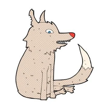 Comic cartoon wolf sitting イラスト素材