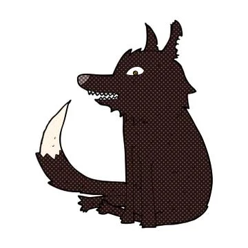 Comic cartoon wolf sitting イラスト素材