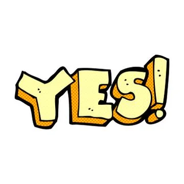 Comic cartoon yes symbol Stock Illustration