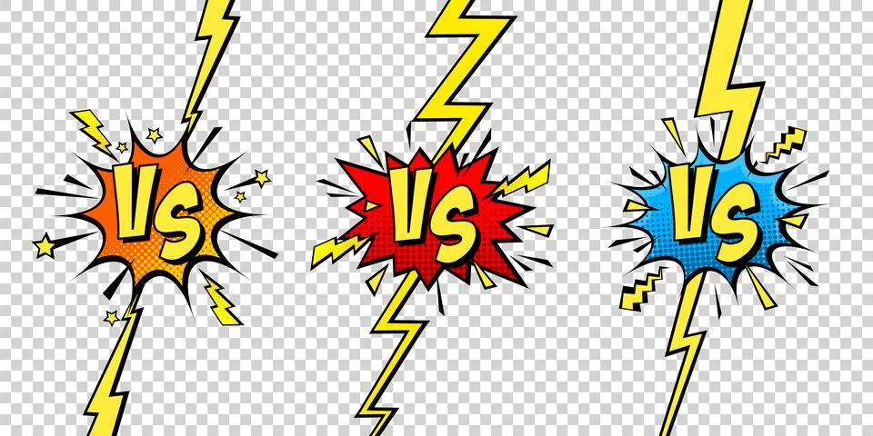 Comic challenge background. Cartoon battle, fight border. Versus or vs frame Stock Illustration