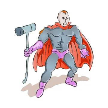 Comic character or superhero illustration Stock Illustration