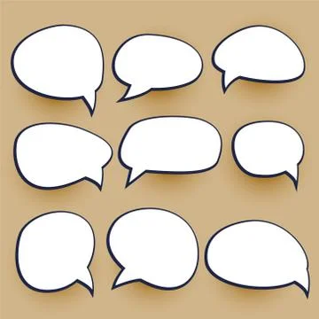 Comic chat bubbles elements set Stock Illustration
