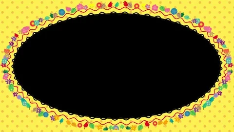 Comic Circus Oval Frame Border Animation Loop 動画素材 348190099