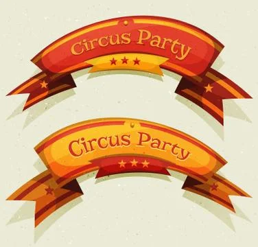 Comic Circus Party Banners And Ribbons Illustrazione stock