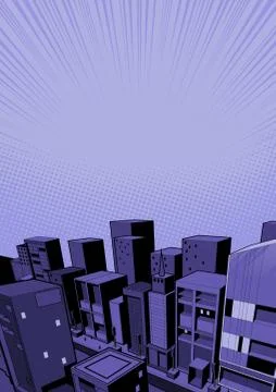 Comic City Background Stock Illustration