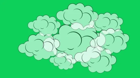 comic cloud animation on green screen | Stock Video | Pond5