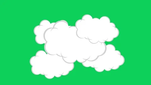 comic cloud animation on green screen | Stock Video | Pond5