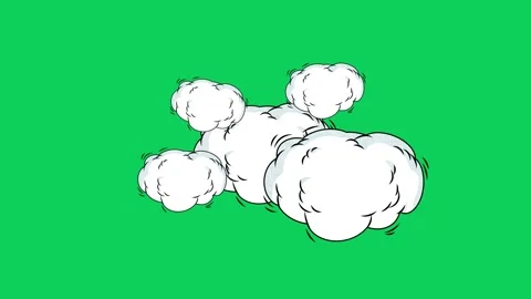 comic cloud animation on green screen | Stock Video | Pond5