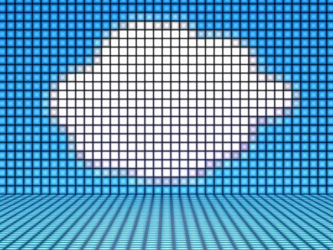 Comic cloud made out of light cubes Stock Illustration