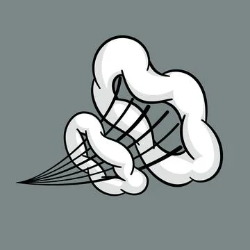 Comic cloud or smoke, cartoon vector motion effects, and explosions 스톡 일러스트