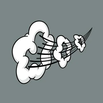 Comic cloud or smoke, cartoon vector motion effects, and explosions 스톡 일러스트
