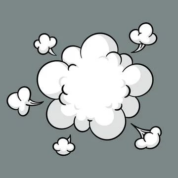 Comic cloud or smoke, cartoon vector motion effects, and explosions 스톡 일러스트