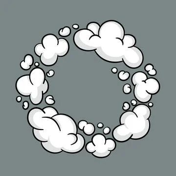 Comic cloud or smoke, cartoon vector motion effects, and explosions 스톡 일러스트
