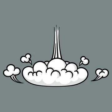 Comic cloud or smoke, cartoon vector motion effects, and explosions 스톡 일러스트