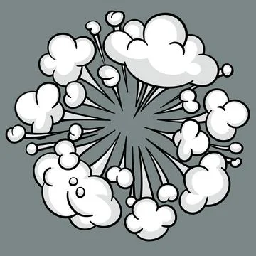 Comic cloud or smoke, cartoon vector motion effects, and explosions 스톡 일러스트
