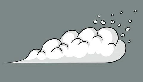 Comic cloud or smoke, cartoon vector motion effects, and explosions 스톡 일러스트