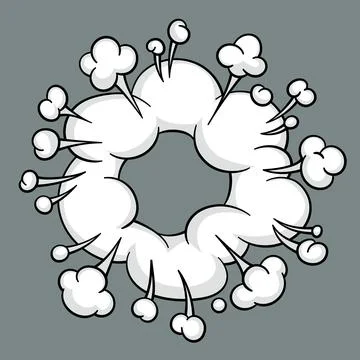 Comic cloud or smoke, cartoon vector motion effects, and explosions 스톡 일러스트