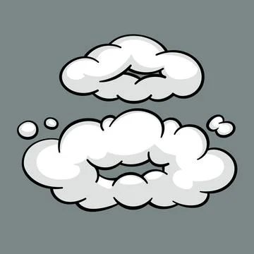 Comic cloud or smoke, cartoon vector motion effects, and explosions 스톡 일러스트