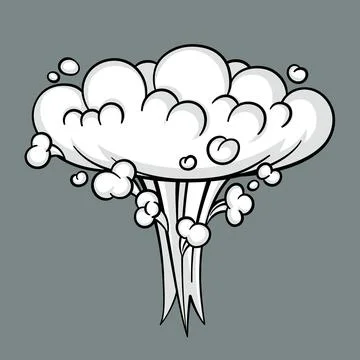 Comic cloud or smoke, cartoon vector motion effects, and explosions 스톡 일러스트