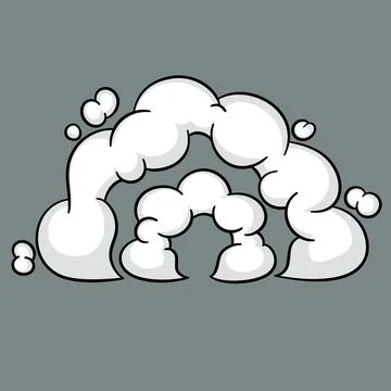 Comic cloud or smoke, cartoon vector motion effects, and explosions 스톡 일러스트