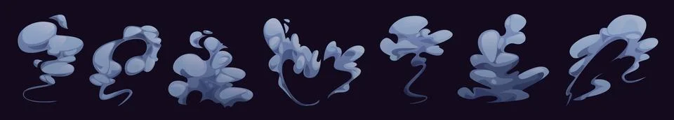 Comic cloud smoke effect, cartoon dust steam puff Illustrazione stock