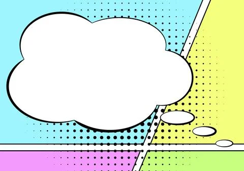 Comic Cloud Thought Bubble With Copy Space And Surrounded With Colorful Doodles Stock Illustration