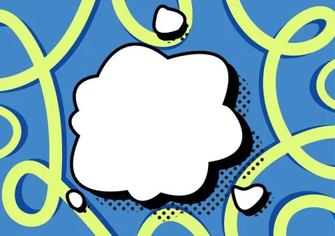 Comic Cloud Thought Bubble With Copy Space And Surrounded With Colorful Doodles Stock Illustration