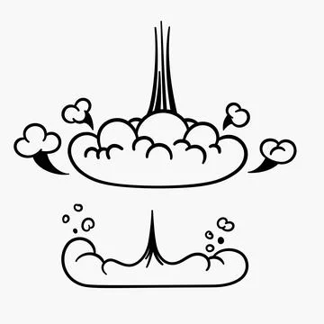Comic clouds, cartoon vector clouds in line style isolated on light background. Stock Illustration