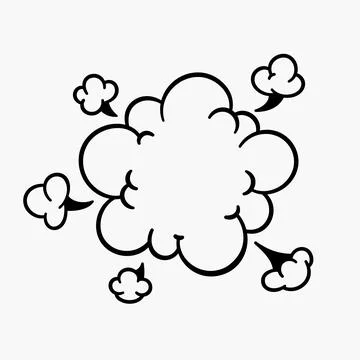 Comic clouds, cartoon vector clouds in line style isolated on light background. Stock Illustration