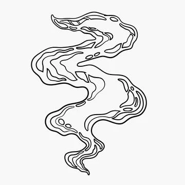 Comic clouds, cartoon vector clouds in line style isolated on light background. Stock Illustration