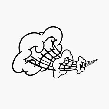 Comic clouds, cartoon vector clouds in line style isolated on light background. Stock Illustration