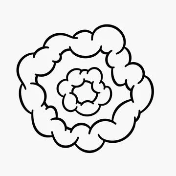 Comic clouds, cartoon vector clouds in line style isolated on light background. Stock Illustration