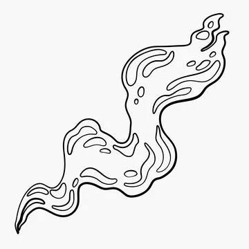 Comic clouds, cartoon vector clouds in line style isolated on light background. Stock Illustration