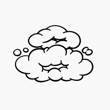 Comic clouds, cartoon vector clouds in line style isolated on light background. Stock Illustration