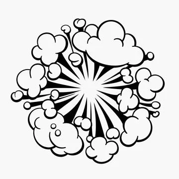 Comic clouds, cartoon vector clouds in line style isolated on light background. Stock Illustration