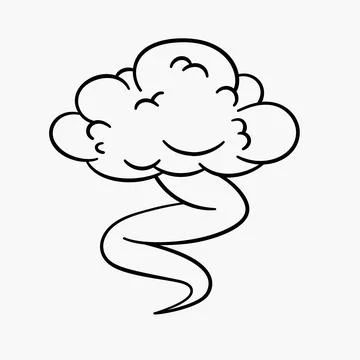 Comic clouds, cartoon vector clouds in line style isolated on light background. Stock Illustration