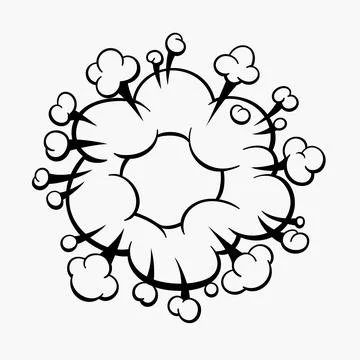 Comic clouds, cartoon vector clouds in line style isolated on light background. Stock Illustration