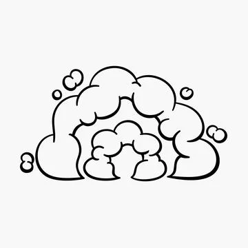 Comic clouds, cartoon vector clouds in line style isolated on light background. Stock Illustration